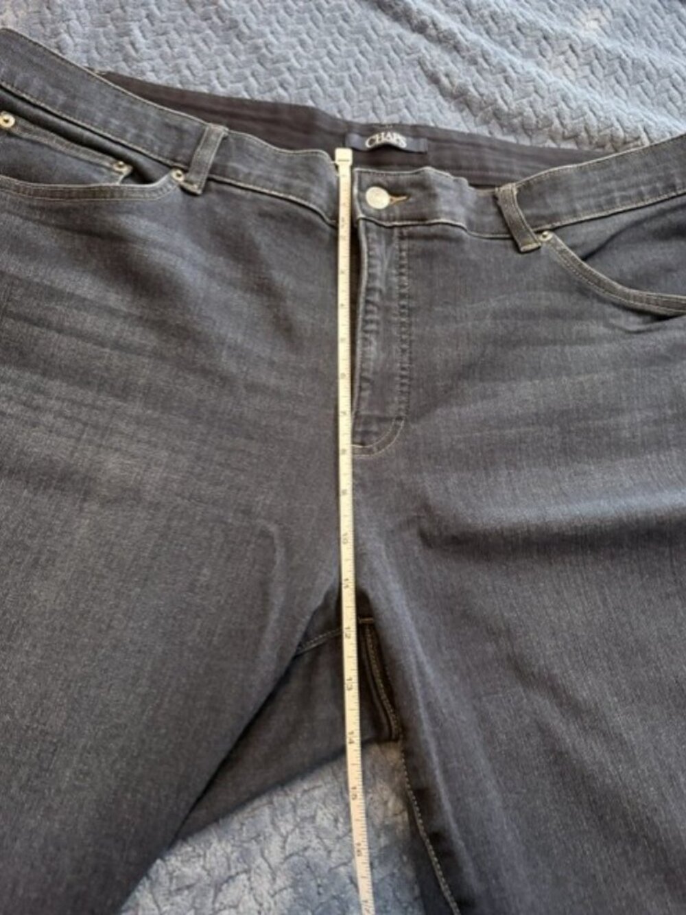 CHAPS Plus Size 22W Dark Wash Stretch Denim Capris Cropped Jeans - Picture 7 of 11